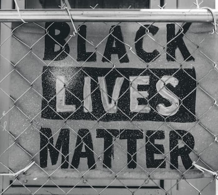 photo showing black lives matter text